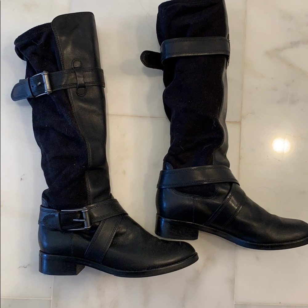 Cole haan high boots military buckles